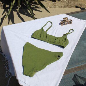 VAI Swim Mila Top + Ava Bottom in Olive - XS